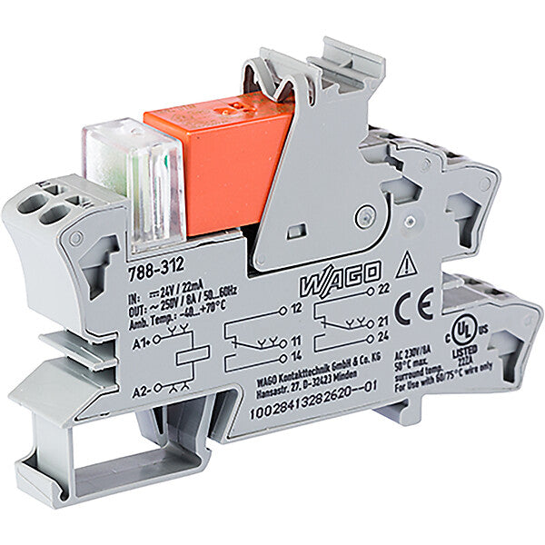 WAGO Stecksockel m.Relais 2W,24VDC 2x8A 788-312